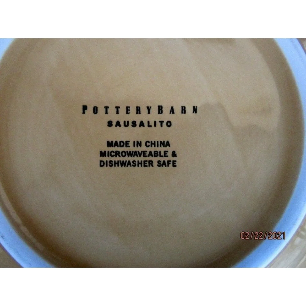 Pottery‎ Barn Sausalito Amber Gold Hand Painted Salad Plate